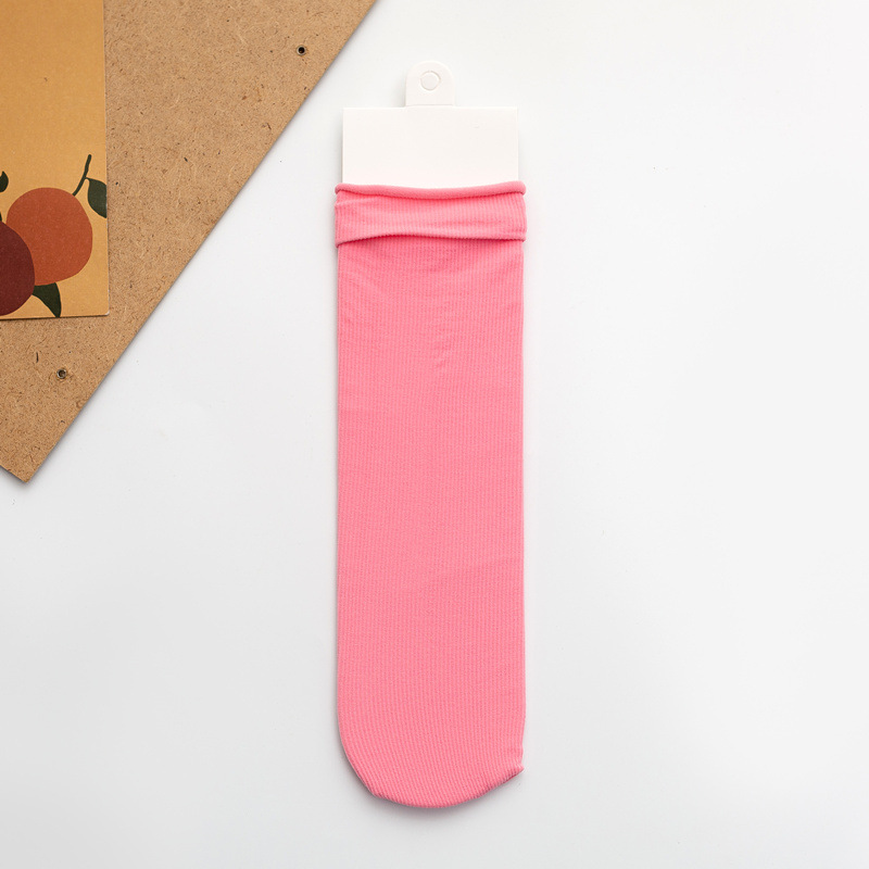 Calcetines de hielo para NIÑOS Calcetines de terciopelo de color sólido para niños grandes y pequeños calcetines para padres e hijos color brillante rayas verticales calcetines finos