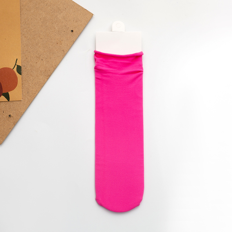 Calcetines de hielo para NIÑOS Calcetines de terciopelo de color sólido para niños grandes y pequeños calcetines para padres e hijos color brillante rayas verticales calcetines finos