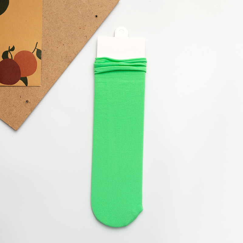 Calcetines de hielo para NIÑOS Calcetines de terciopelo de color sólido para niños grandes y pequeños calcetines para padres e hijos color brillante rayas verticales calcetines finos