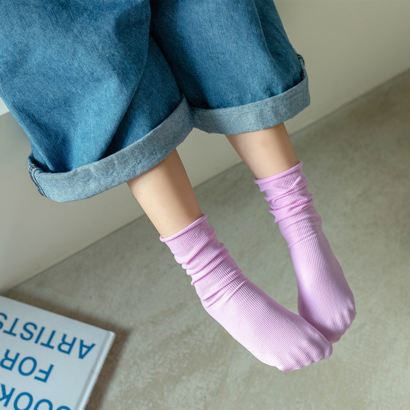 Calcetines de hielo para NIÑOS Calcetines de terciopelo de color sólido para niños grandes y pequeños calcetines para padres e hijos color brillante rayas verticales calcetines finos