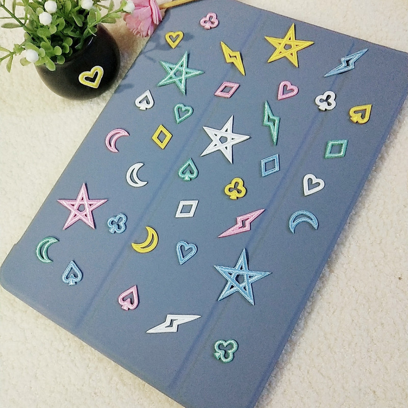 Na-style New Hollow Small Element Embroidered Cloth Sticker Bag Shoes and Clothing Patch Modification Sticker Star Applique Self-adhesive in stock