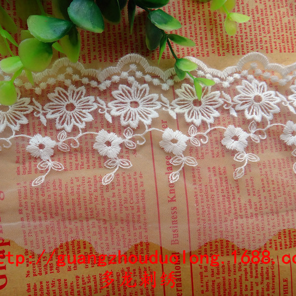 1049917DIY蕾丝花边服装家纺辅料美国网纱刺绣宽9-12厘米