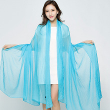 超大3米夏季沙滩巾防晒纱巾纯色围巾女度假丝巾长款百搭海边披肩