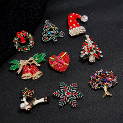 European and American Halloween Snowman Christmas wholesale dripping oil corsage rhinestone foreign trade brooch clothing accessories brooch