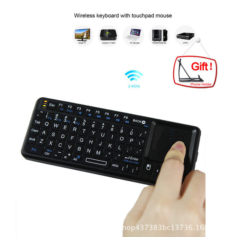 A8 Handheld Touch Keypad Multimedia Air Mouse Colorful Backlight with Touchpad Russian Spanish