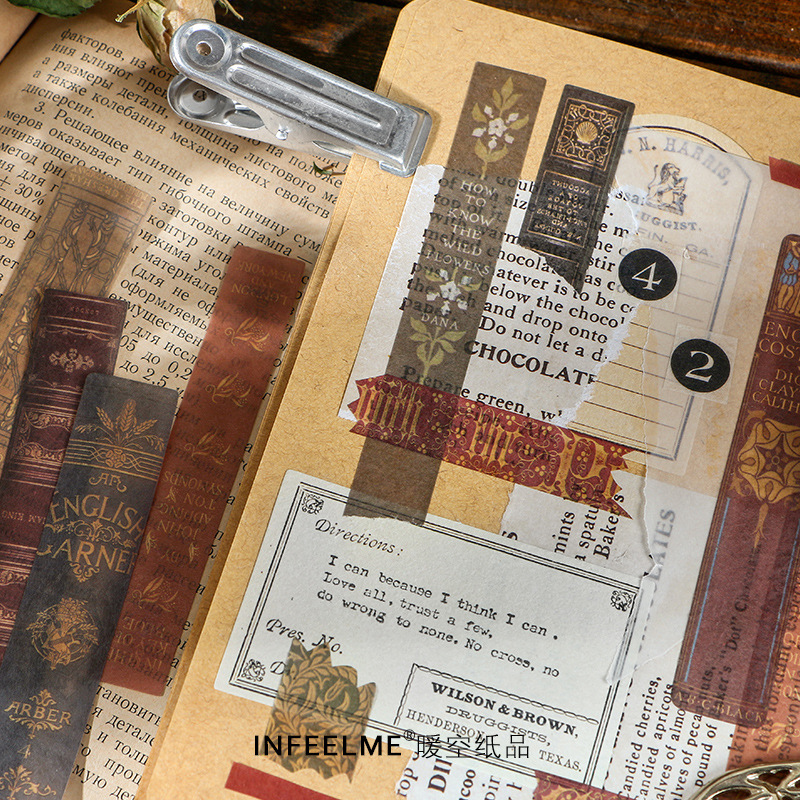 Infeel.Me y paquete etiqueta de papel largo poema extracto serie retro artístico diario DIY material pegatinas 40 unidades 6 modelos