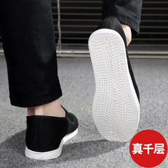 夏の古い北京の手作りの千層の布の靴の男性のカジュアルな青年の通気性の全布の底の復古の伝統の布の靴の男