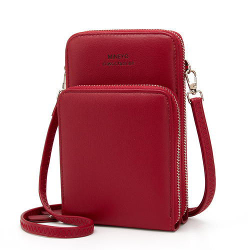 Fashion Double Zipper Phone Bag Shoulder Crossbody Lady Large Capacity Zero Wallet Vertical Zipper Coin Bag H189