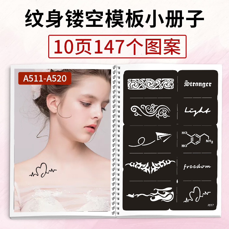 Cross-Border Small Tattoo Cut Out Template Manual Tattoo Template Xiaohongshu Recommends Fashionable and Cute Small Pattern Tattoos