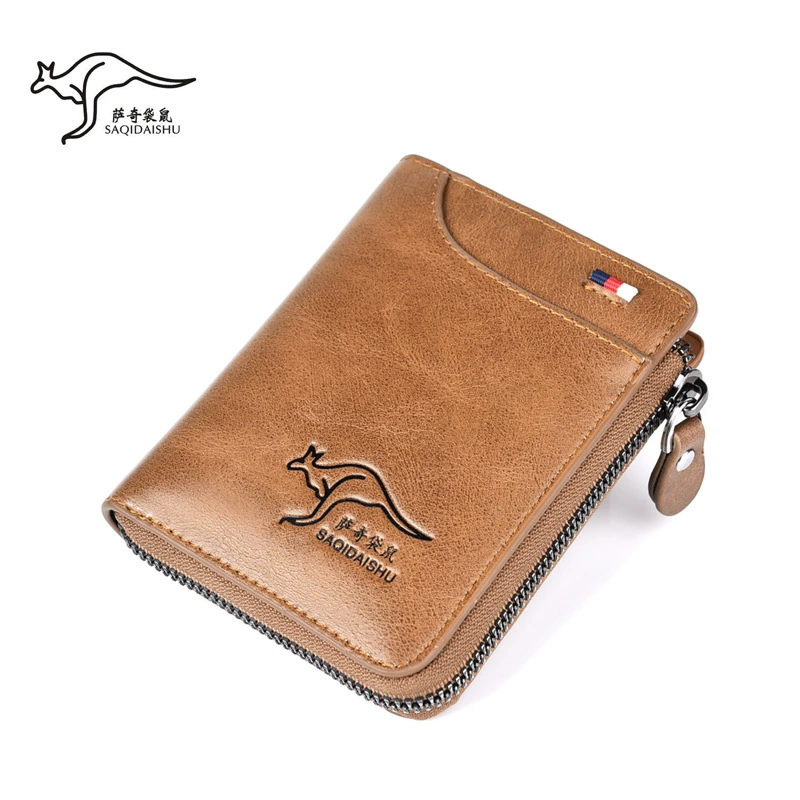 萨奇袋鼠 Short polyurethane retro wallet