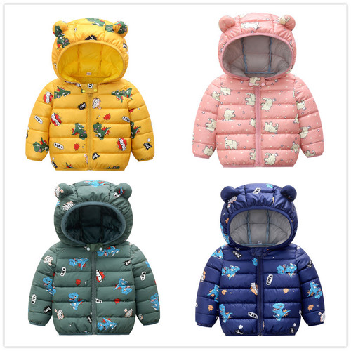  Autumn and Winter New Children's Clothing Children's Down Cotton Jackets Short Boys Girls Cartoon Children's Thickened Jackets