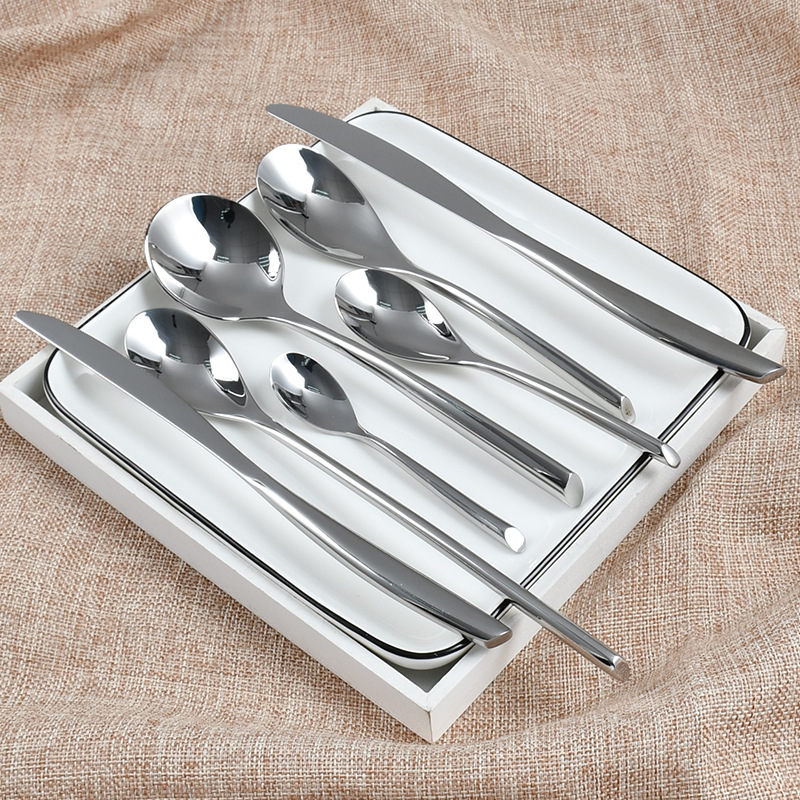 Italian 304 Western-style cutlery forked round handle steak cutlery stainless steel cutlery spoon Western-style cutlery