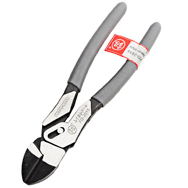 Fukuoka herramientas FO-2015 diagonal alicates/Tijeras eléctricas electrónicas alicates de corte de alambre de acero industrial alicates diagonales de 8 pulgadas de boca cruzada