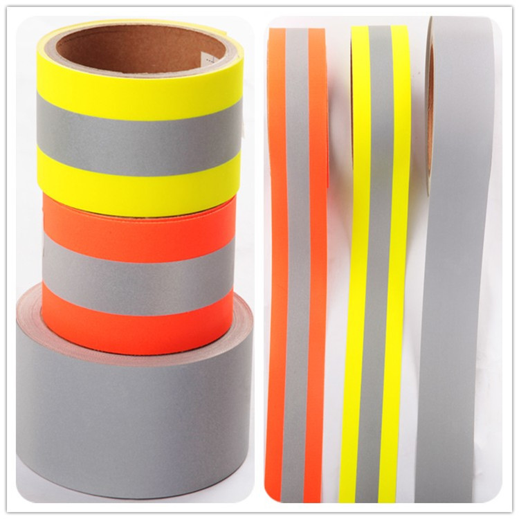 全棉阻燃反光布防火反光条银色反光带5CM荧光黄阻燃反光警示带