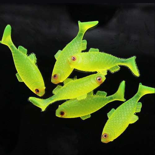 2g/4.6cm Luya soft bait T-tail small yellow croaker, sea fishing simulation bait, submersible fluorescent yellow bait wholesale