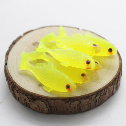 2g/4.6cm Luya soft bait T-tail small yellow croaker, sea fishing simulation bait, submersible fluorescent yellow bait wholesale
