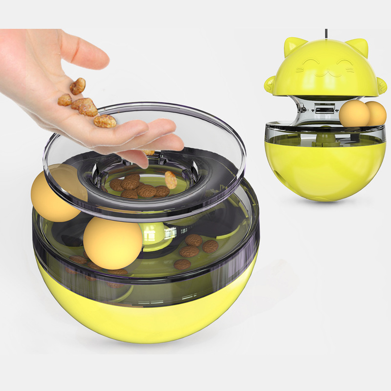 Gato suministros divertido larga varilla divertido gato palo suerte molar tocadiscos bola pequeña vaso auto-Hola rotación comida fuga Bola de juguete