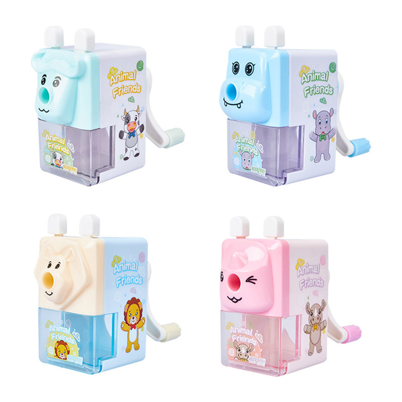 Papelería creativa pastizales animal forma de dibujos animados Sacapuntas de acero de aleación núcleo de cuchillo sacapuntas Sacapuntas de lápiz de regalo