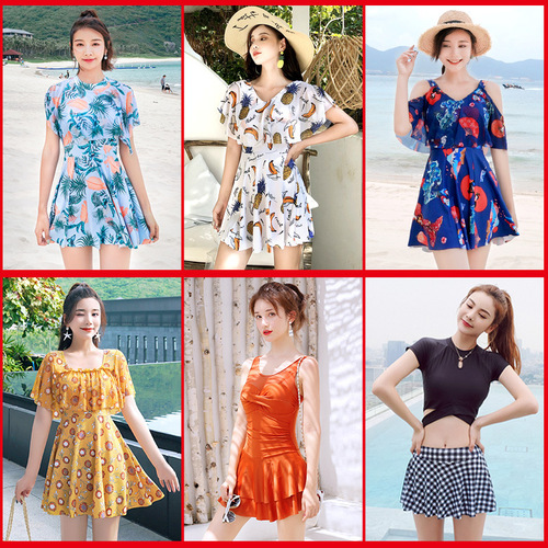 Women's swimsuit covers belly and looks slim 2020 fairy style swimsuit Korean ins internet celebrity one-piece split skirt swimming style