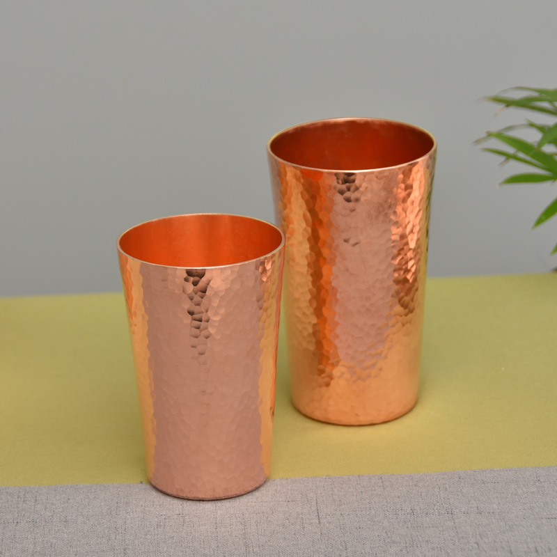 Factory Direct Supply of Pure Copper Thickened Coffee Powder Handmade Cup Cold Water Cup Beer Cup Copper Kitchen Tableware