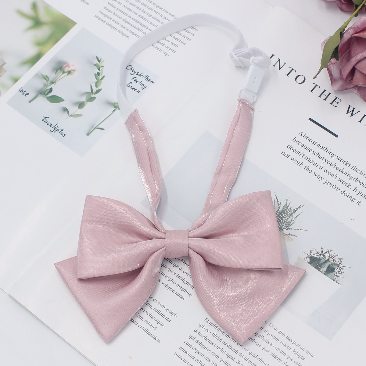 Fábrica en stock al por mayor de Corea Arco de la mariposa de color sólido pajarita collar flor niñas traje de marinero JK pajarita uniforme