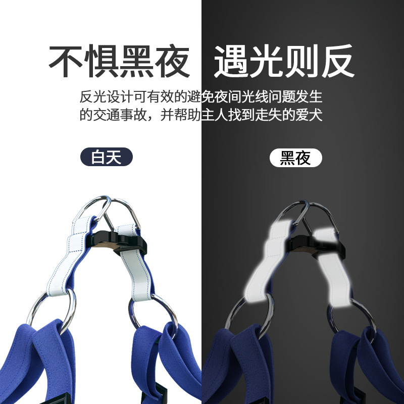 Cruz-frontera gamuza reflexivo mascota correa de pecho gato perro correa de Estilo Chaleco transpirable perro caminando cuerda al por mayor
