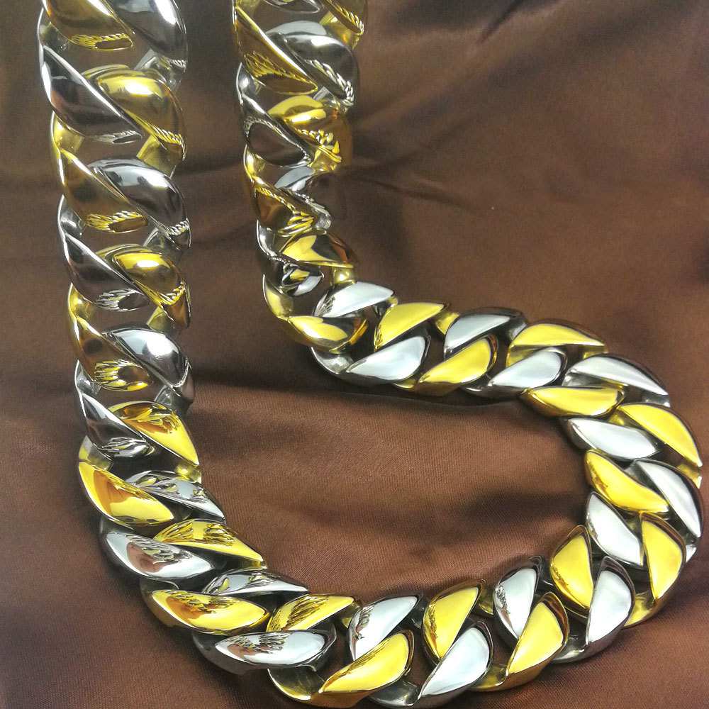 Europa y América nueva 316l Titanium acero hombres grueso collar grande 32mm