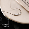 Jewelry, necklace, bent pipe, luxury accessory, silver 925 sample, Korean style, simple and elegant design, light luxury style