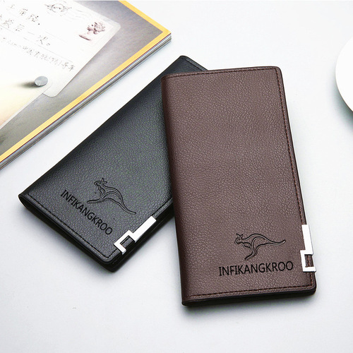 Yingfei Kangaroo manufacturer directly supplies men's long wallet with printed LOGO hand wallet men's wallet wallet