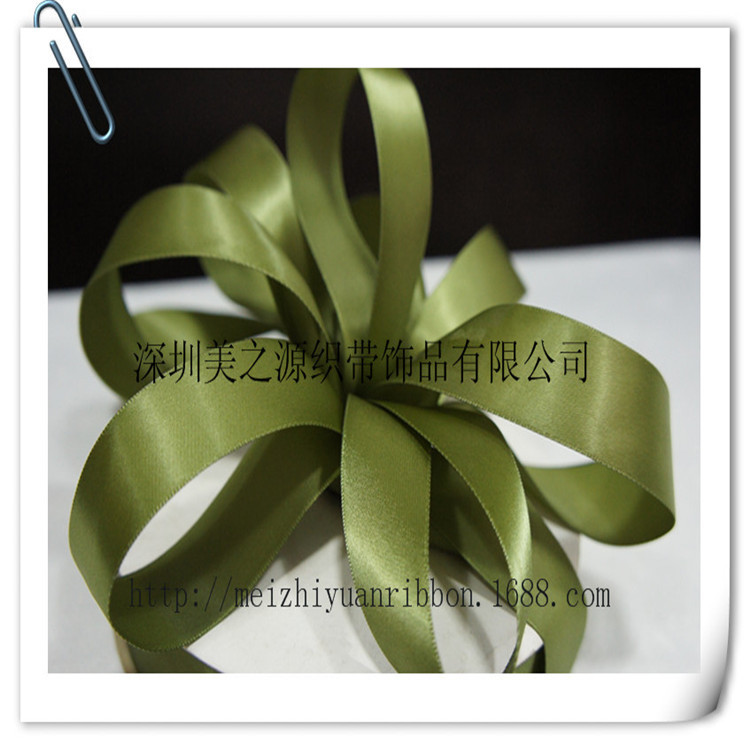丝带1寸宽25MM绿色单面涤纶带 双面抹茶色缎带蛋糕烘焙包装带
