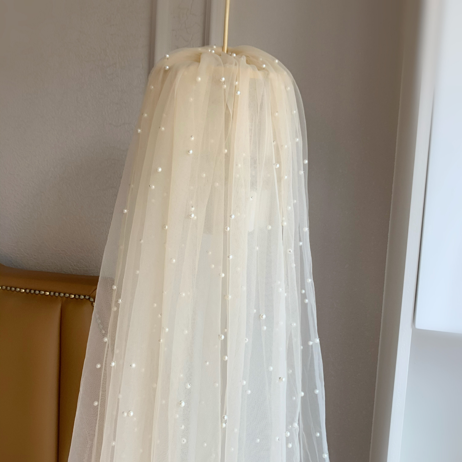 Malla de malla de perlas brillantes Hanfu Lolita tela de Mantel malla de rombo tridimensional