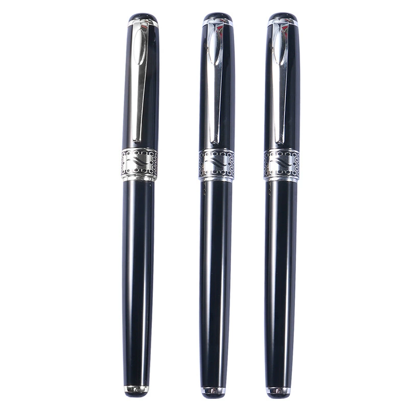 Классическая черная металлическая шариковая ручка rollerball, 0.5 мм, подарок на день рождения