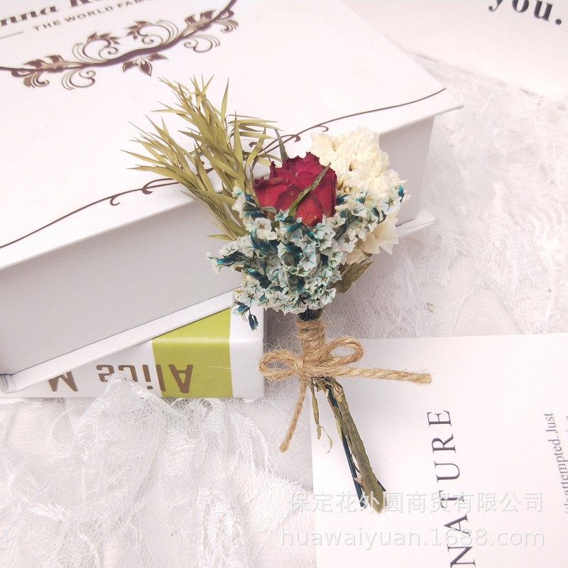 Mini ramo de flores secas, caja de regalo de rosas, decoración de tarjetas, material DIY, accesorios de fotografía, regalos de flores