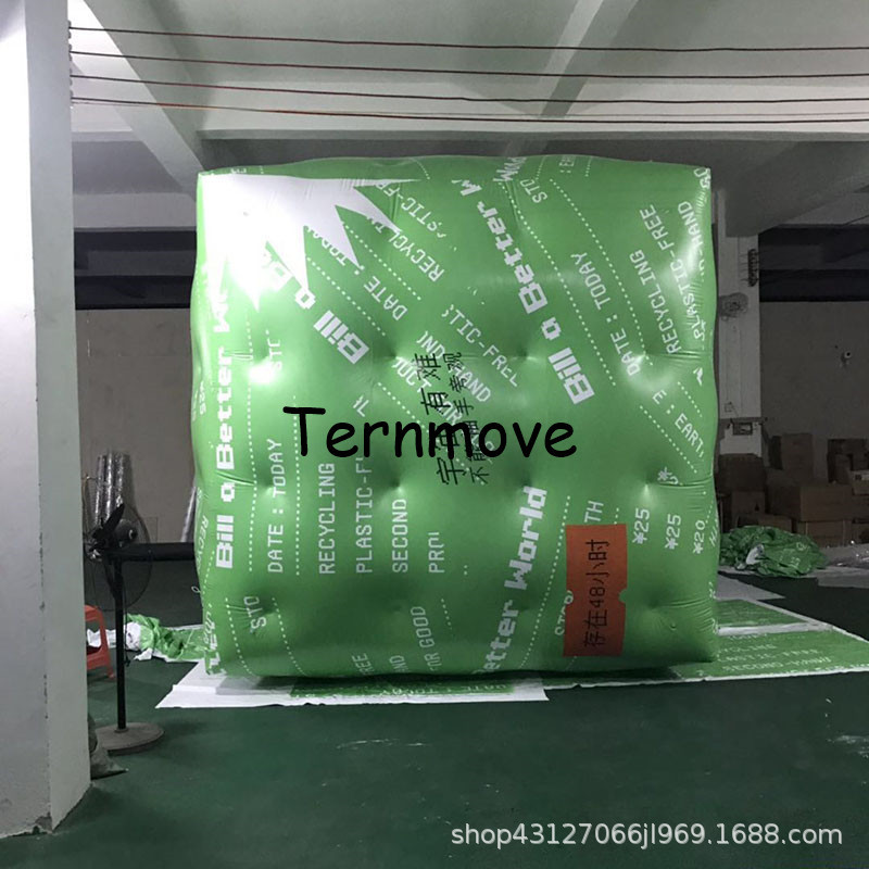 pvc充气长方形气球 白色升空魔方空飘气球户外升空长方体骰子方块