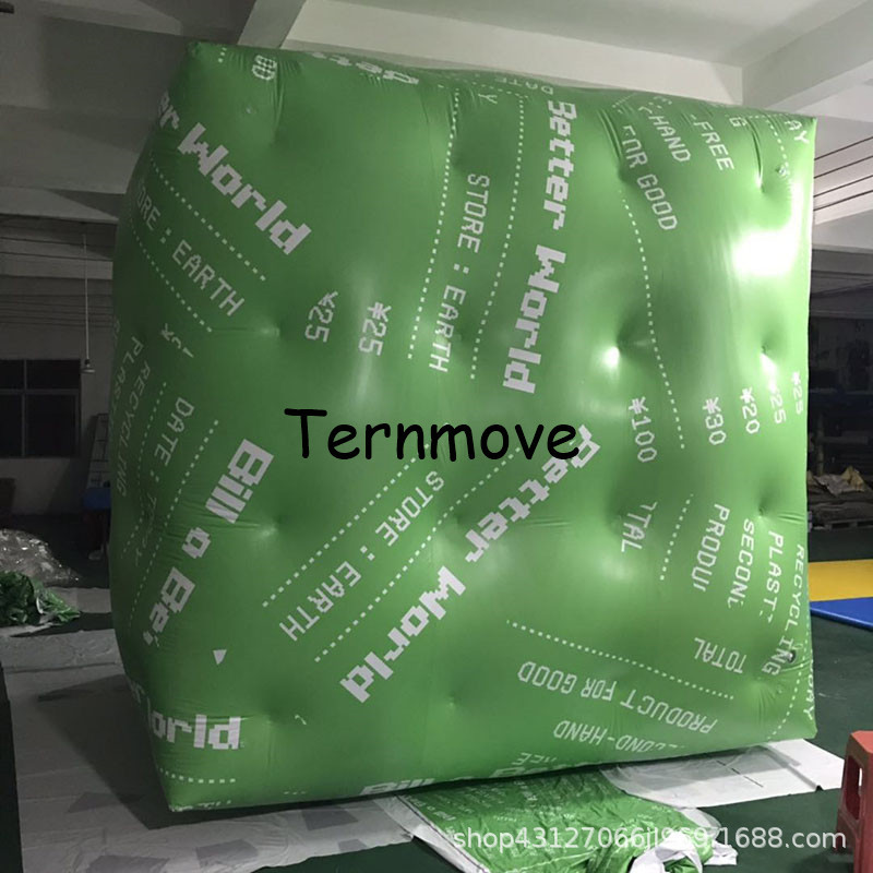 充气PVC正方形方块骰子升空空飘氦气球长方体互动魔方广告球印ogo