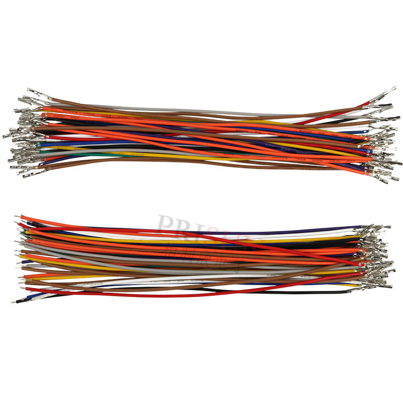 杜邦2.54带锁扣 端子线 间距2.54mm 单头双头压簧片 彩色线 24awg