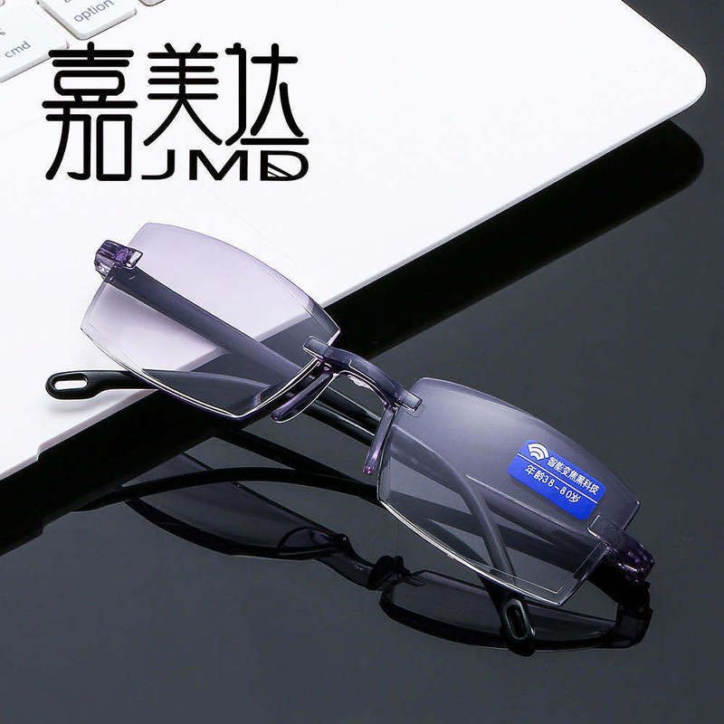 New frameless diamond trimming fashion reading glasses stall anti-blue light middle-aged and elderly reading glasses manufacturers wholesale