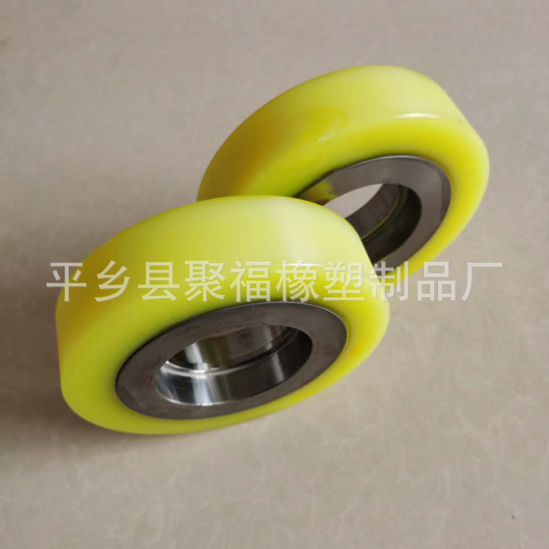 PU包胶滚轮 175载重包胶轮 6209轴承包胶滚轮 厂家供应