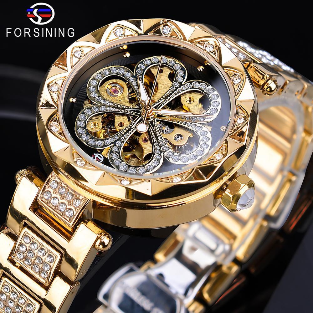 Women's Rhinestone Skeleton Mechanical Watch Fashion Casual Waterproof Automatic Style_voghion.com