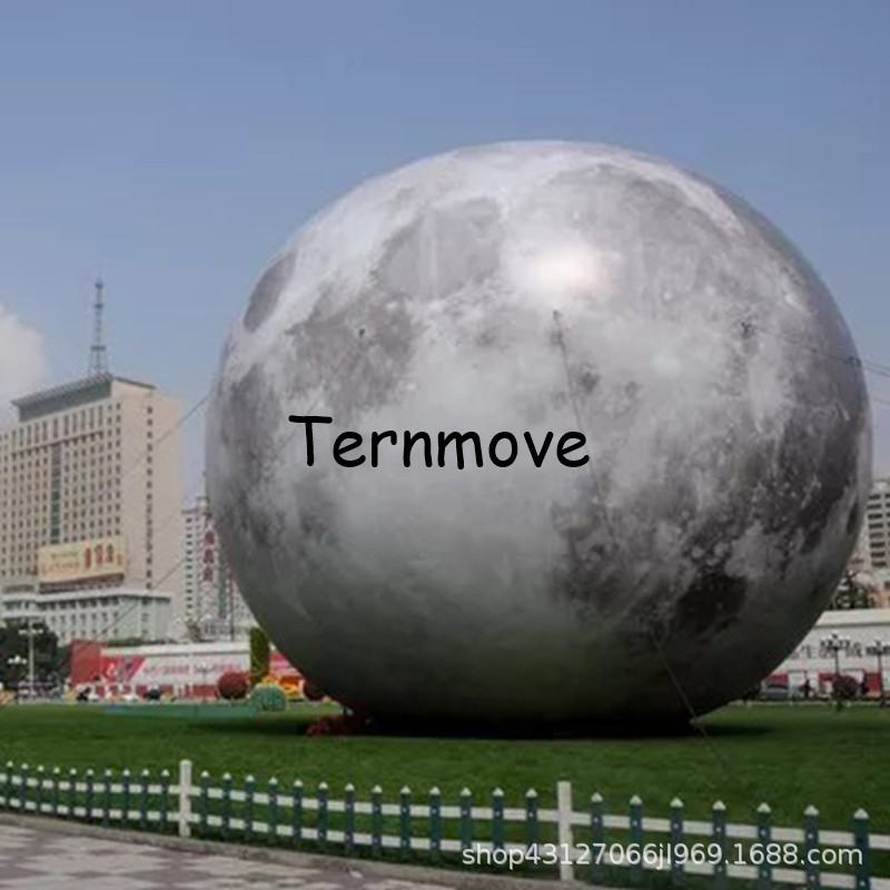 充气发光月球气模中秋发光玉兔卡通模型悬挂吊挂pvc商场美陈装饰