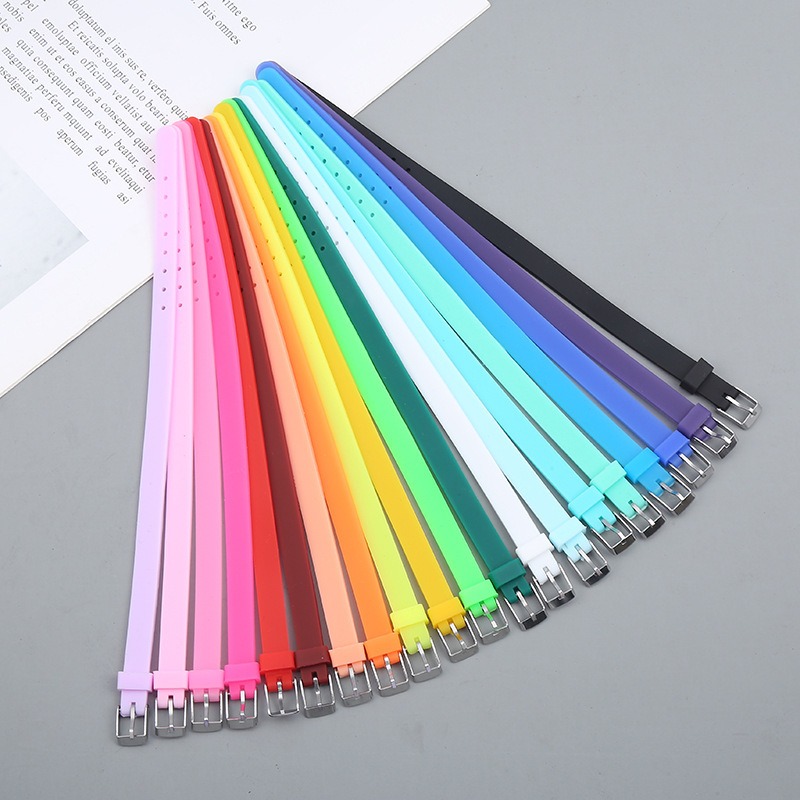 Silicone Wristband Jelly Color 8mm Watch Strap Small Accessories DIY Handmade Bracelet Can Be Paired with Letter Accessories Bracelet