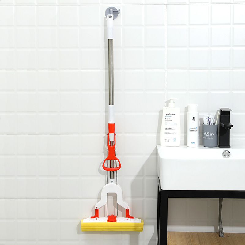 Esponja fregona perezosa mano-libre plegable varilla telescópica squeeze agua fregona del piso del hogar fregona de algodón de plástico absorbente al por mayor