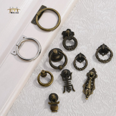 Jingmao Hardware New Chinese Style Home Furnishing Drawer Cabinet Door Kitchen Cabinet Antique Double Hole Small Handle Cabinet Door Pull
