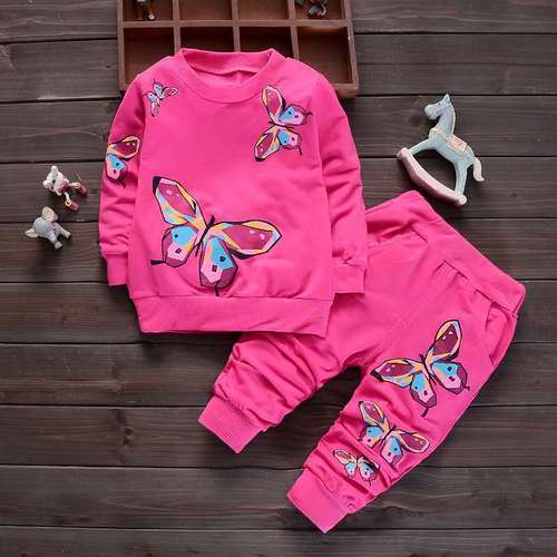 Children's two-piece set spring and autumn  new baby girl children's clothing Korean version cotton-containing 0-4 years old children's casual suit