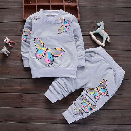 Children's two-piece set spring and autumn  new baby girl children's clothing Korean version cotton-containing 0-4 years old children's casual suit