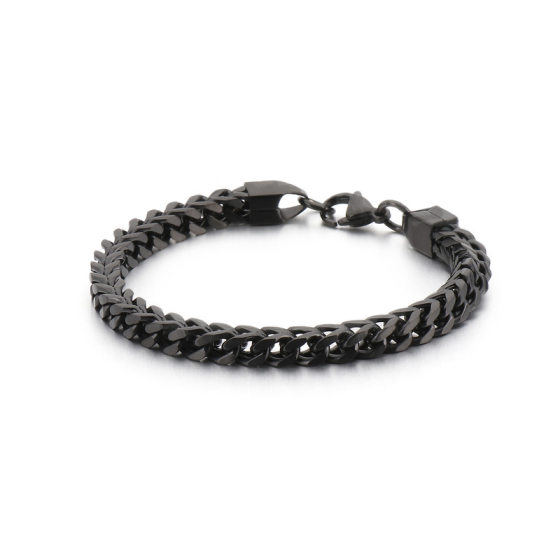 Japanese and Korean trend versatile stainless steel front and back chain men's bracelet creative retro trendy titanium steel accessories