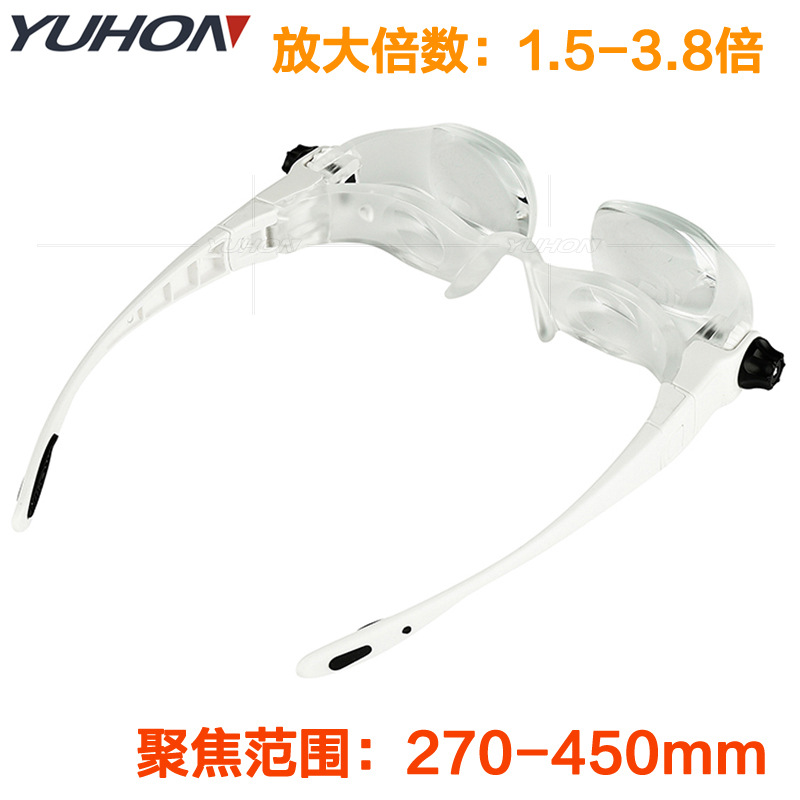 头戴式眼镜1.5X-3.8倍阅读书报看手机放大镜视频3D影院7102-450