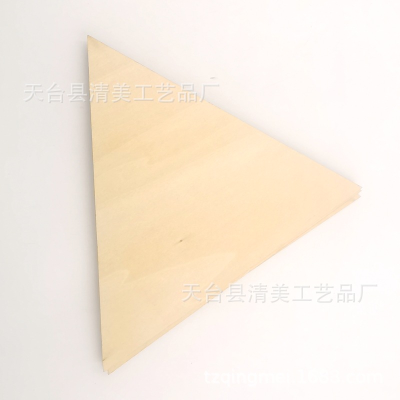30-160mm versión de tilo de madera triángulo de madera hoja de madera decoración triángulo hoja de madera colgante de artesanía
