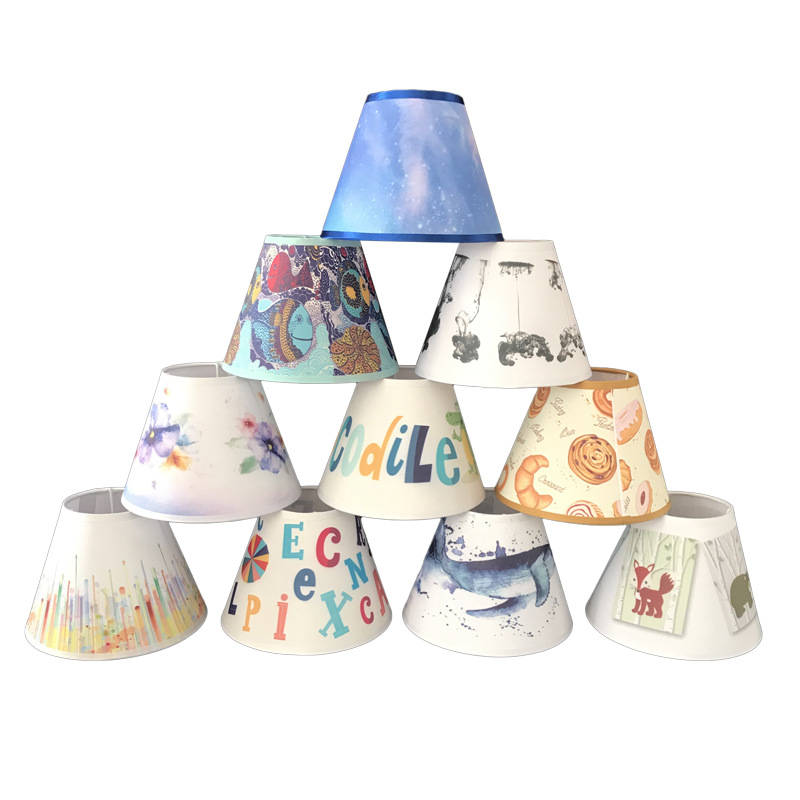 [Xianfan] tela PVC niños dibujos animados de impresión pantalla lámpara de mesa lámpara de pared lámpara de DIY accesorios de iluminación PC