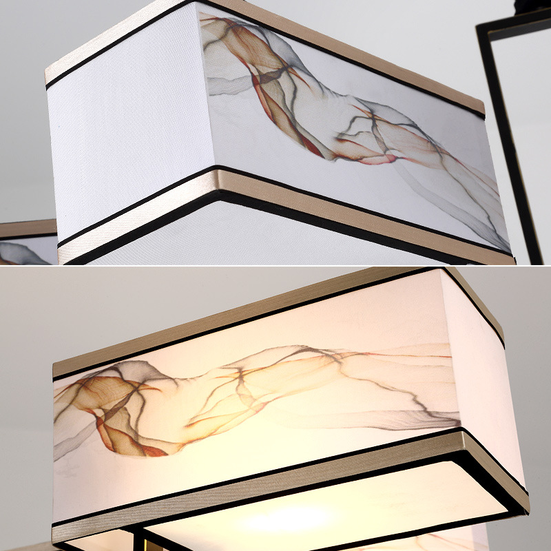 Nueva lámpara china estilo chino estilo creativo dormitorio lámpara de sala de estar casera personalidad Zen edificio dúplex conjunto de lámparas candelables